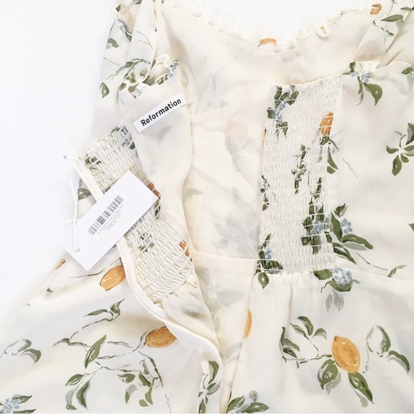 NWT Reformation Christine Dress Citron - Picture 12 of 14